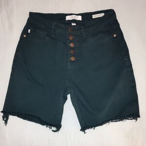 Judy Blue Green Cutoff Denim Shorts Soft Stretchy Fabric
